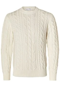 Selected Homme Slhchain Crew Neck - Jersey De Punto - Egret