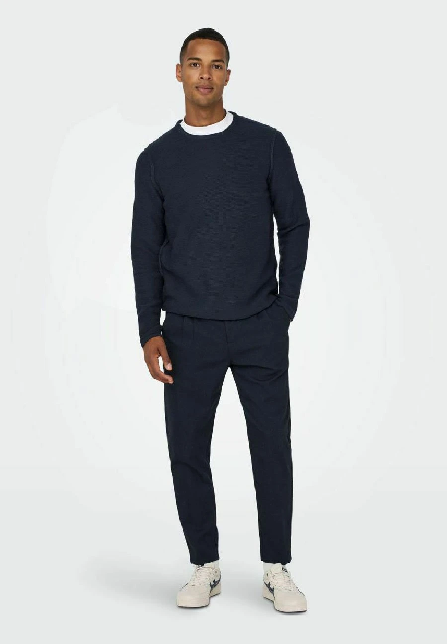Only & Sons Einfarbiger - Jersey De Punto - Dark Navy 4 Only & Sons Einfarbiger - Jersey De Punto - Dark Navy - Imagen 2