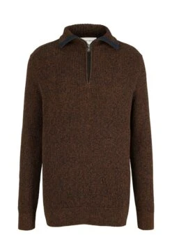 Tom Tailor Mit Troyer - Jersey De Punto - Navy Brown/Mouline -Blen Ropa Comercio 0b1cefc245964cc286898a2f8345104a