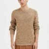 Selected Homme Slhrocks Crew Neck - Jersey De Punto - Toasted Coconut