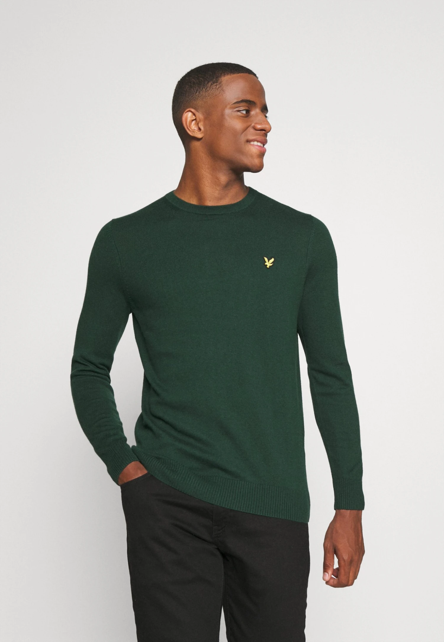 Lyle & Scott Crew Neck Jumper - Jersey De Punto - Dark Green 2 Lyle & Scott Crew Neck Jumper - Jersey De Punto - Dark Green