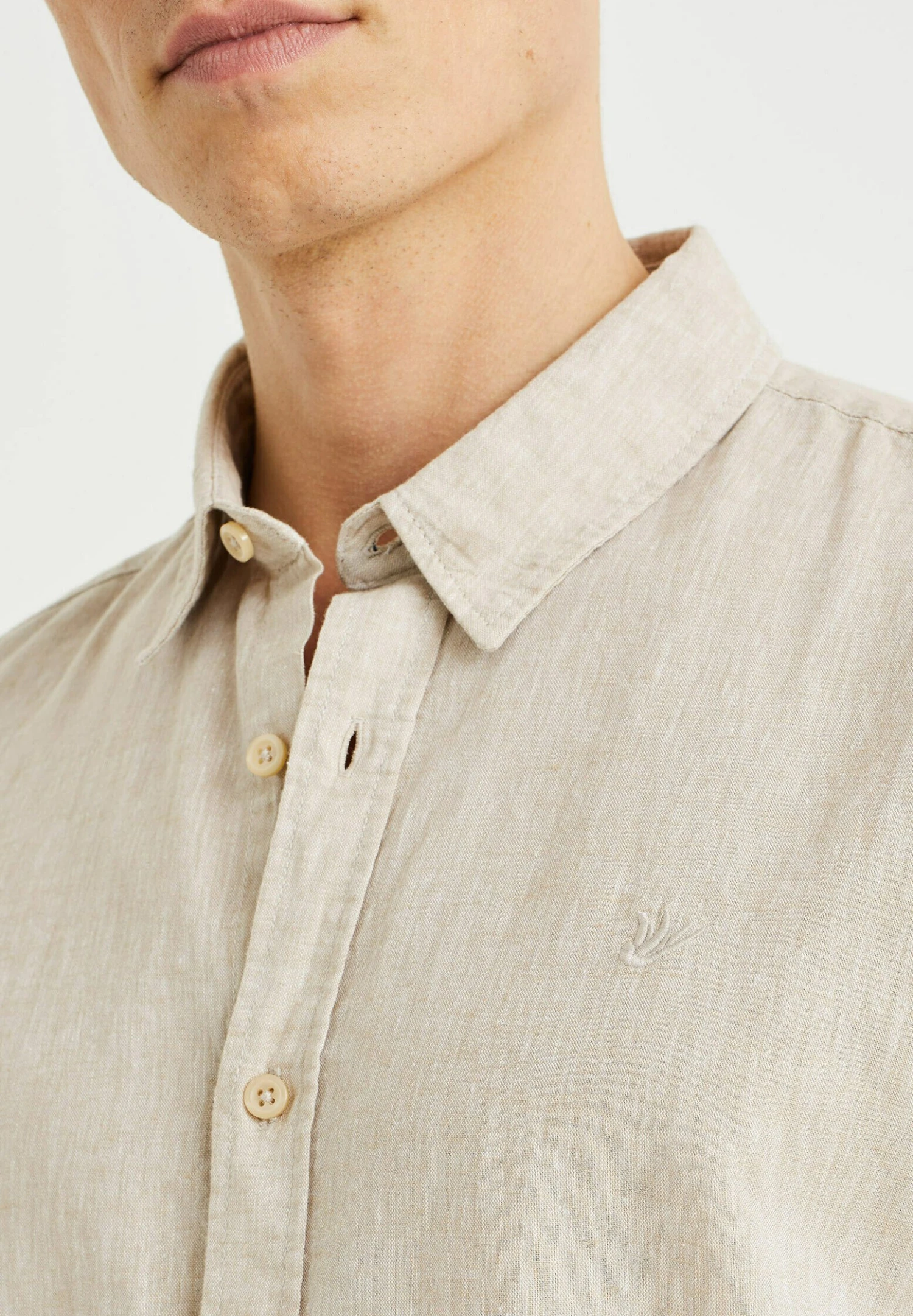 WE FASHION Linen Blend - Camisa - Beige 6 WE FASHION Linen Blend - Camisa - Beige - Imagen 4