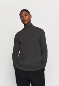 Selected Homme Berg Full Zip B Noos - Chaqueta De Punto - Antracit/Melange