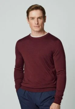 Hackett London Gmd Crew - Jersey De Punto - Maroon Red
