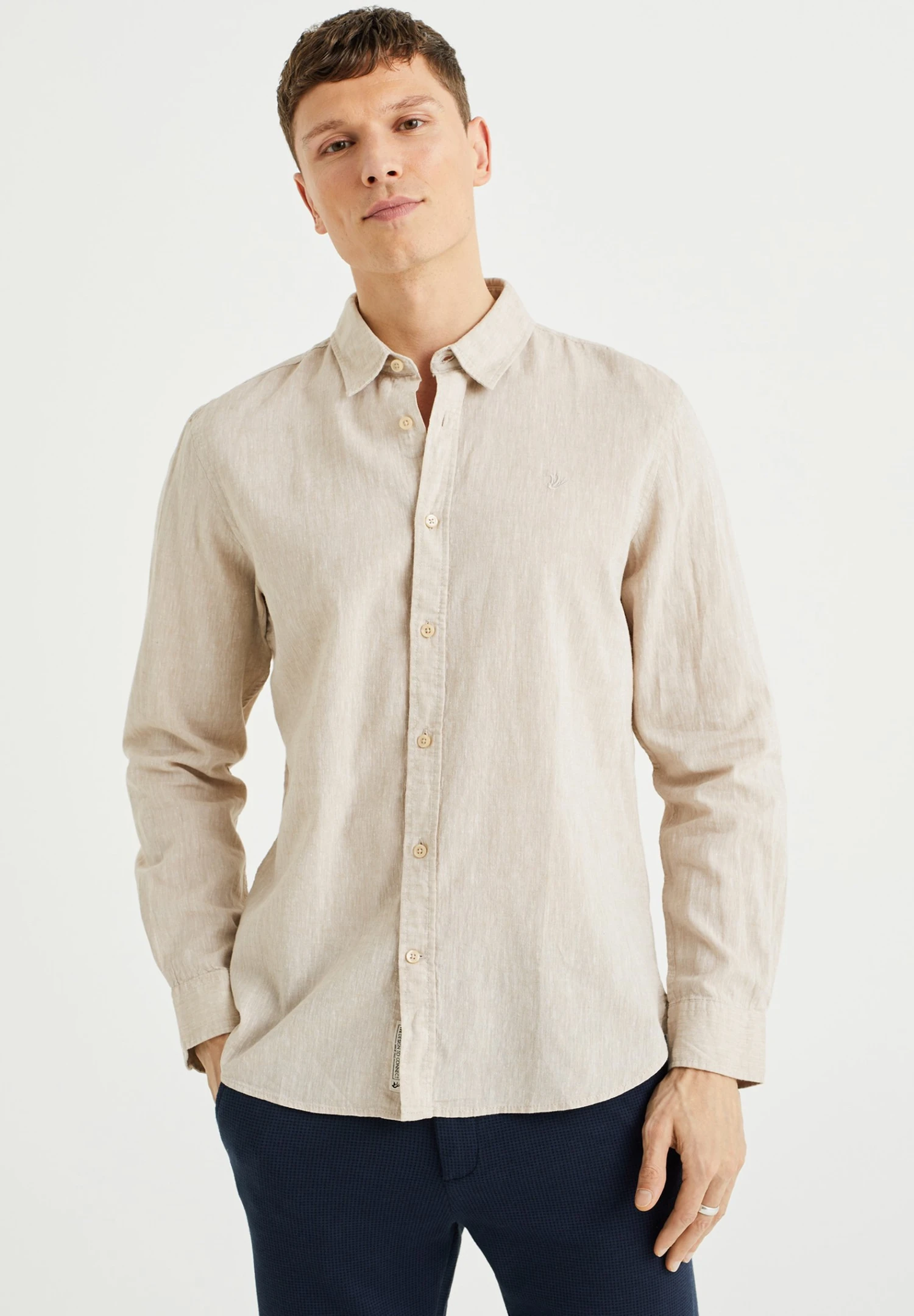 WE FASHION Linen Blend - Camisa - Beige 3 WE FASHION Linen Blend - Camisa - Beige