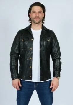 Freaky Nation Pietro - Chaqueta De Cuero - Mottled Black