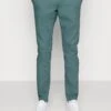 Tom Tailor Washed Slim - Pantalones Chinos - Deep Bluish Green
