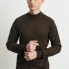 Standard Fit Basic Mock Turtleneck - Jersey De Punto - Brown -Blen Ropa Comercio 655d638aa229475eab2da2d19af8a9ec
