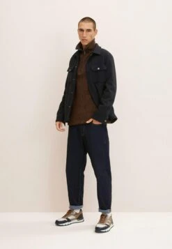 Tom Tailor Mit Troyer - Jersey De Punto - Navy Brown/Mouline -Blen Ropa Comercio 6962ae16057847698a5f78f88bcaebfb