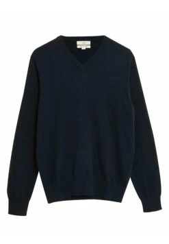 Marks & Spencer Pure Cotton V-Neck Sweater - Jersey De Punto - Navy