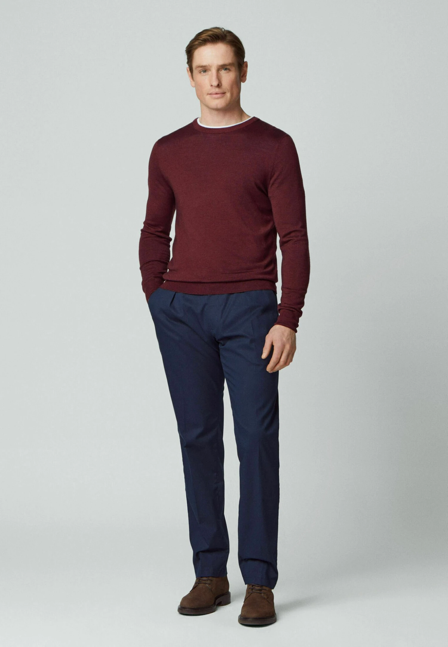 Hackett London Gmd Crew - Jersey De Punto - Maroon Red 4 Hackett London Gmd Crew - Jersey De Punto - Maroon Red - Imagen 2
