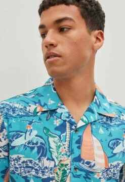 Next Short Sleeve Floral Standard - Camisa - Blue -Blen Ropa Comercio 717df7a9356340f1b315e74f596e68c8