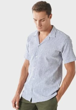 Comfort Fit - Camisa - White Navy Blue