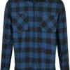 URBAN CLASSICS Checked Flanell- Camisa - Blue/Black