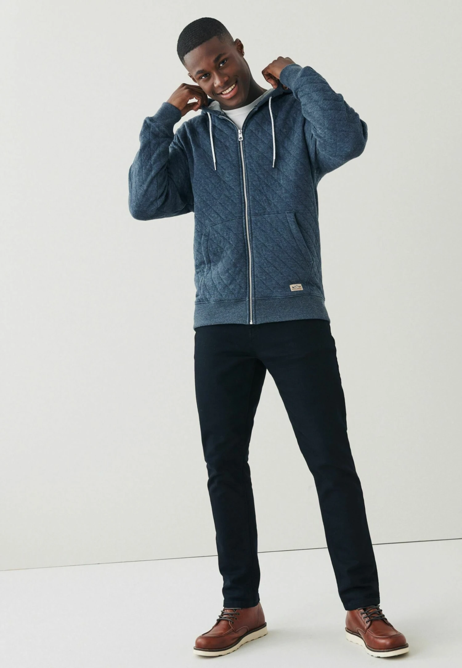 Next Sudadera Con Cremallera - Navy Blue Quilted 4 Next Sudadera Con Cremallera - Navy Blue Quilted - Imagen 2