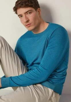 Rundhals Ultralight - Jersey De Punto - Blau Garment Dyed Lapis Lazuli -Blen Ropa Comercio 936576a39b6847cf92832bdb598d2898