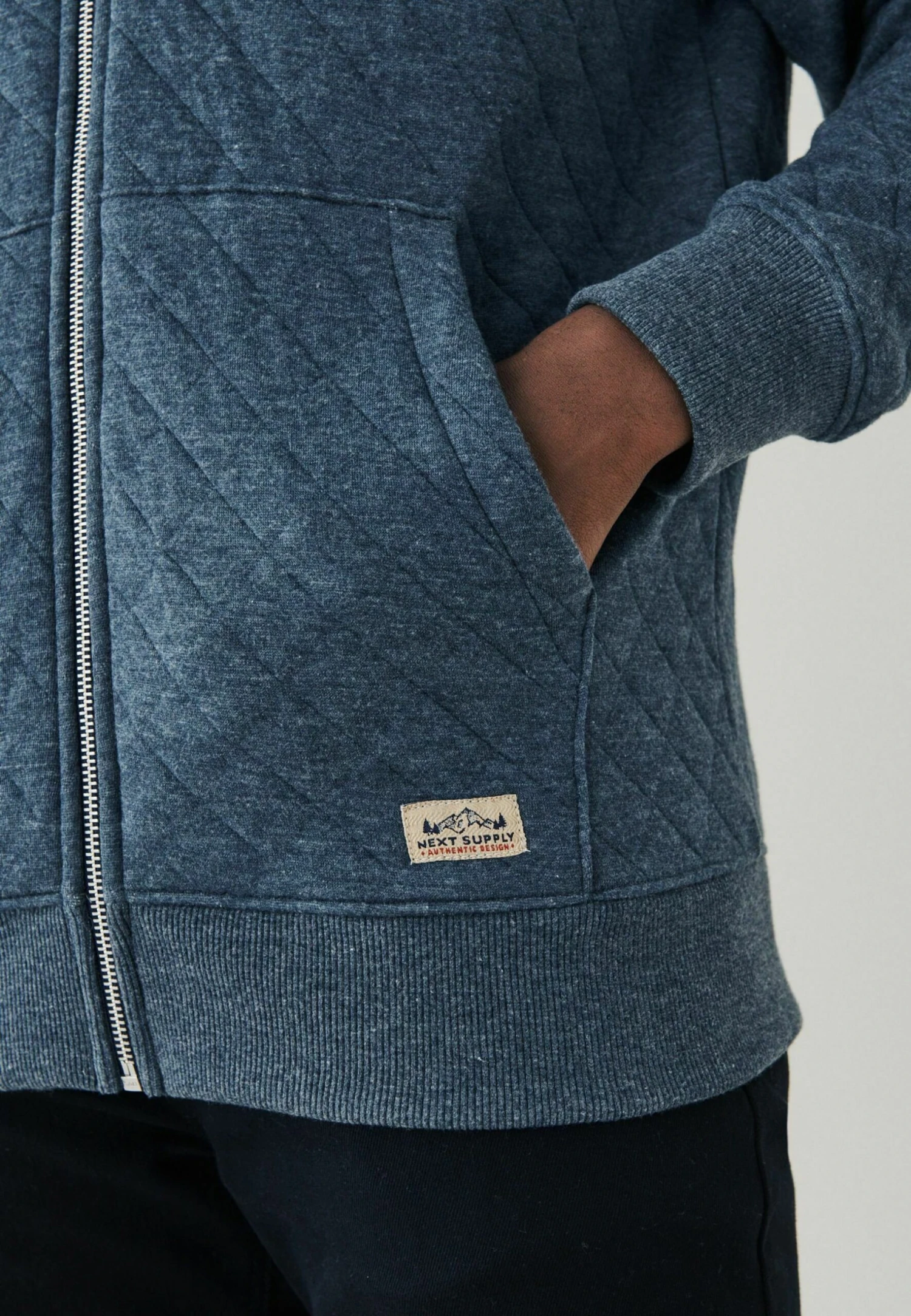 Next Sudadera Con Cremallera - Navy Blue Quilted 7 Next Sudadera Con Cremallera - Navy Blue Quilted - Imagen 5