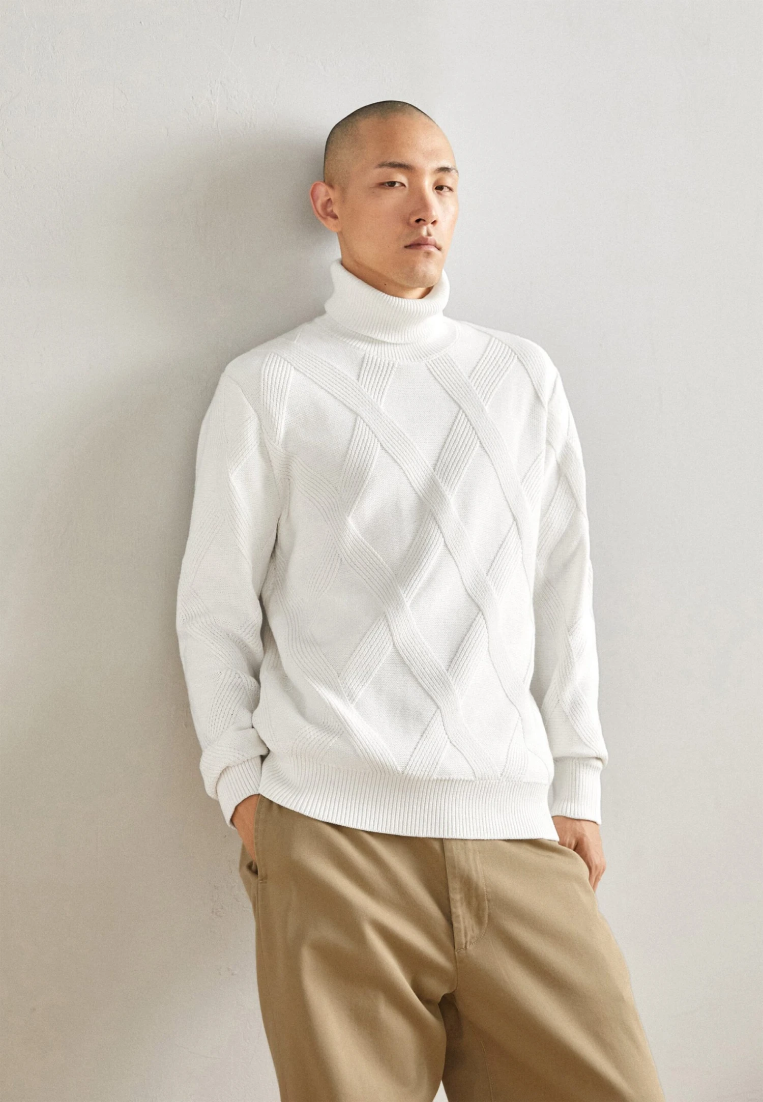 Lindbergh Rolled Neck Structure - Jersey De Punto - Off-White 3 Lindbergh Rolled Neck Structure - Jersey De Punto - Off-White