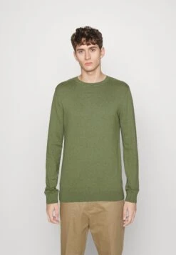 Selected Homme Slhberg Crew Neck B Noos - Jersey De Punto - Vineyard Green