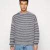 WEEKDAY John Oversized Stripe - Jersey De Punto - Grey/White Faded -Blen Ropa Comercio b00111edb20a423b9e35a8abdb949e83