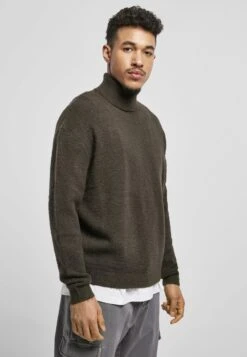 URBAN CLASSICS Oversized Roll Neck Sweater - Jersey De Punto - Blackbird