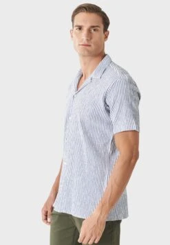 Comfort Fit - Camisa - White Navy Blue -Blen Ropa Comercio b0a8f5d8866242a783bf3792283d1021