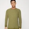 Denham Raglan Crew - Jersey De Punto - Olive Drab