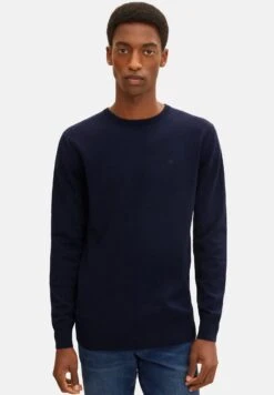 Tom Tailor Basic Crew Neck - Jersey De Punto - Navy Melange