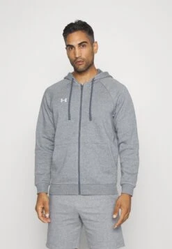 Under Armour Rival Hoodie - Sudadera Con Cremallera - Castlerock Light Heather/White