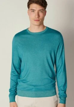 Rundhals Ultralight - Jersey De Punto - Blau Garment/Dyed Aqua