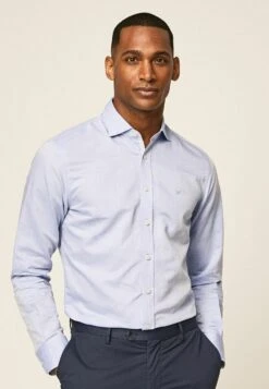 Hackett London Melange Texture Multi - Camisa - Sky