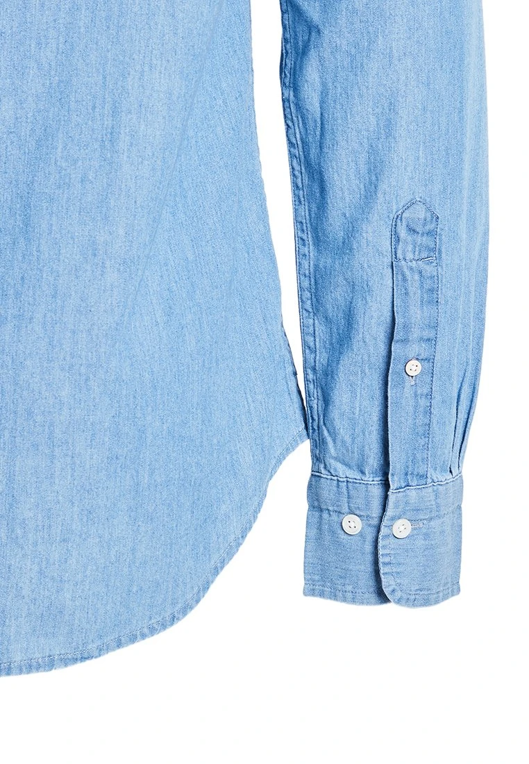 Gant Slim Indigo Bd - Camisa - Semi Light Blue 6 Gant Slim Indigo Bd - Camisa - Semi Light Blue - Imagen 4