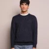 Scalpers Basic Round Neck - Jersey De Punto - Navy Melange