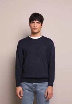 Scalpers Basic Round Neck - Jersey De Punto - Navy Melange