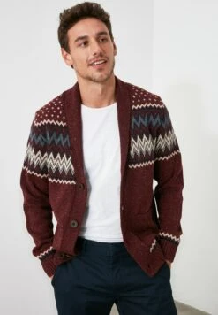 Trendyol Chaqueta De Punto - Burgundy -Blen Ropa Comercio f34fb3e4bf5544b6874e8fb5af4e76c5