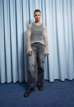 Jaded London Dusk Loose Jumper - Jersey De Punto - Grey -Blen Ropa Comercio faa70ff0239c42839cd97316cc41dea8