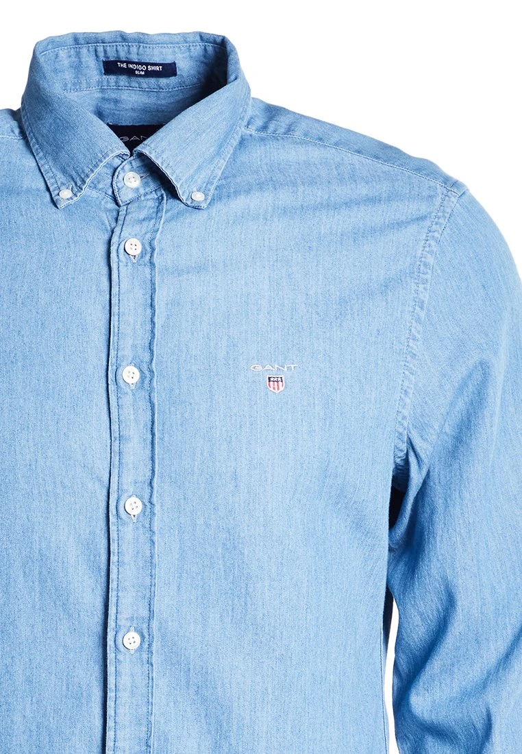 Gant Slim Indigo Bd - Camisa - Semi Light Blue 5 Gant Slim Indigo Bd - Camisa - Semi Light Blue - Imagen 3